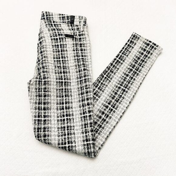 7 For All Mankind Patterned Skinny Jeans Plaid Houndstooth Size 26 - Picture 8 of 8